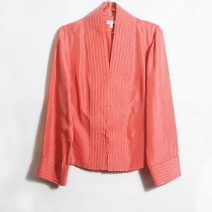 J. Jill Silk Peach Long Sleeve Blouse Shirt L